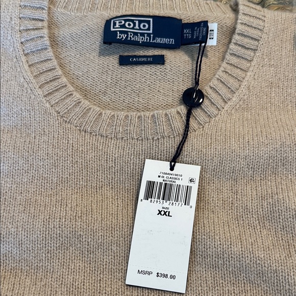 Polo by Ralph Lauren Men's Cashmere Tan Sweater